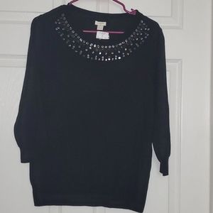 Jcrew black jeweled sweater